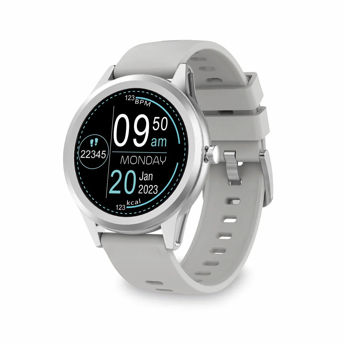 Smartwatch KSIX Globe Argento Impermeabile e Multifunzione - Yestore