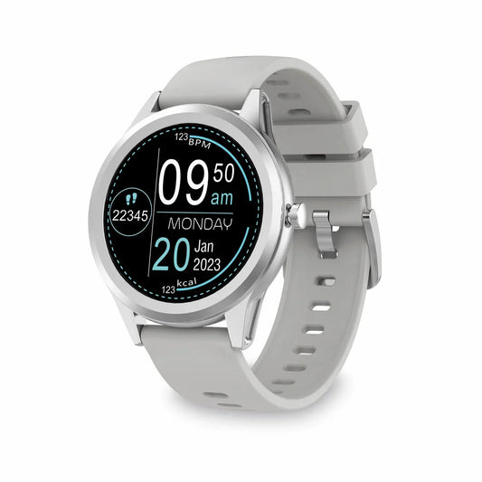 Smartwatch KSIX Globe Argento Impermeabile e Multifunzione - Yestore