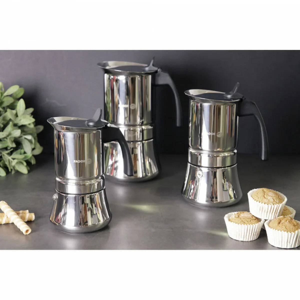 Italian Coffee Pot Fagor Stainless steel - Yestore