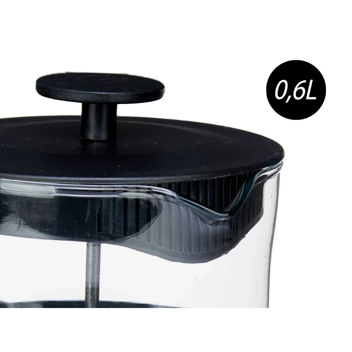 Teapot Kinvara SW8120 Black Transparent 600 ml Piston - Yestore