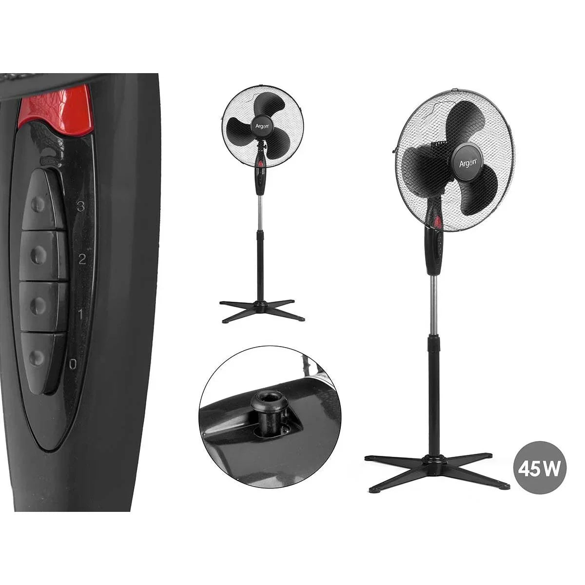 Ventilatore a Piantana Argon FS-40B-B Nero 45 W 43 x 60 x 102 cm - Yestore