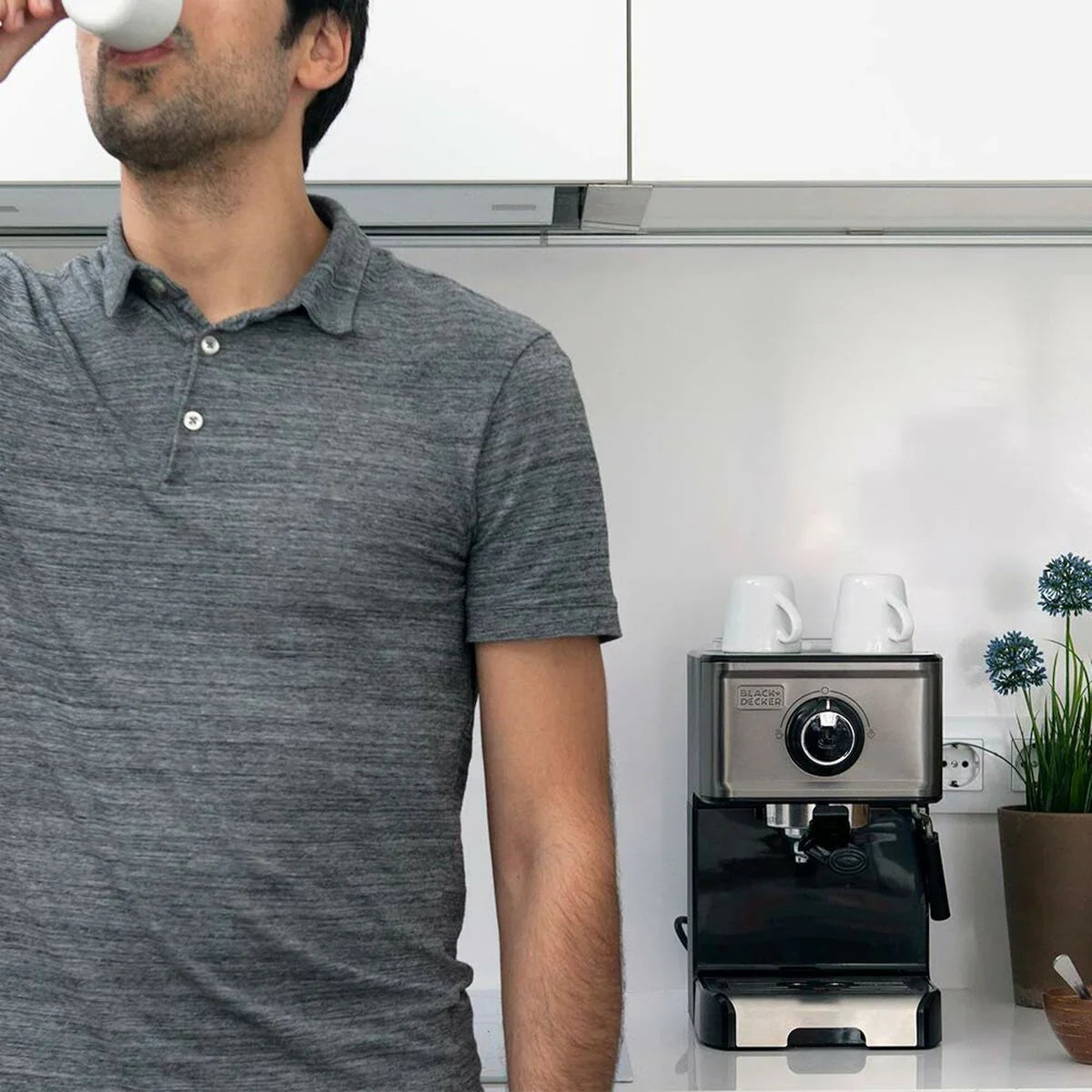 Caffettiera Express a Leva Black & Decker ES9200010B Nero Argentato 1,2 L - Yestore