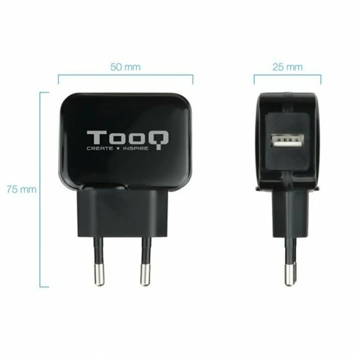 Caricabatterie da Parete TooQ TQWC-1S01 Nero 12 W - Yestore