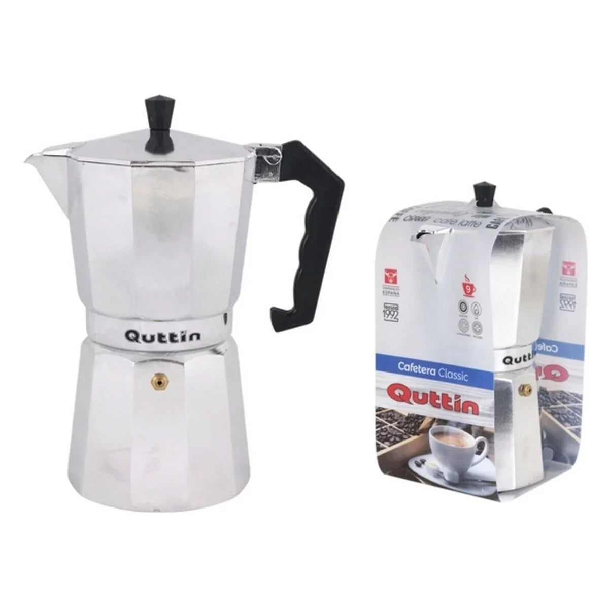 Italian Coffee Pot Quttin Stainless steel Aluminium - Yestore