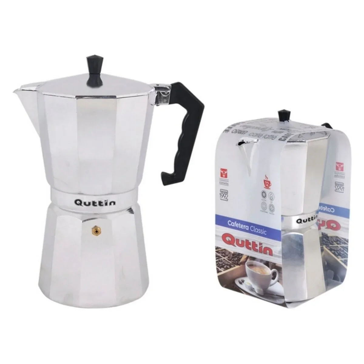 Italian Coffee Pot Quttin Stainless steel Aluminium - Yestore