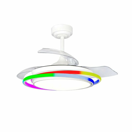 Ventilatore da Soffitto CristalRecord ANTILA MINI RGB WH RETRAC Bianco - Yestore
