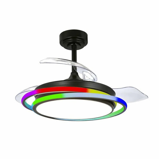 Ventilatore da Soffitto CristalRecord ANTILA MINI RGB BK RETRAC Nero - Yestore