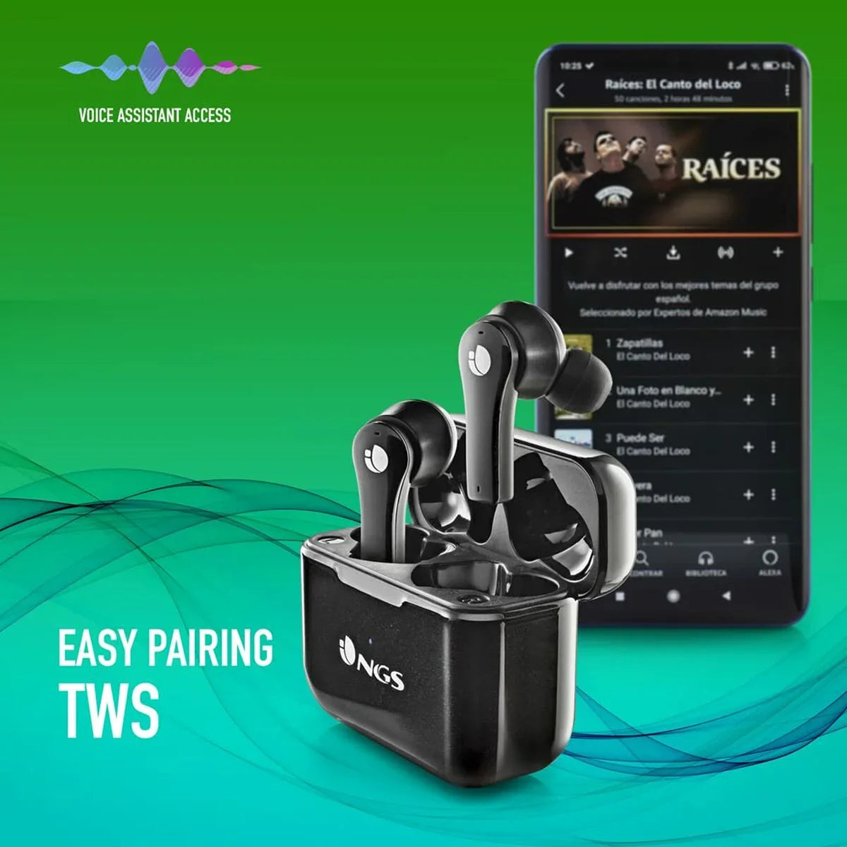 Auricolari Bluetooth NGS ARTICABLOOMBLACK Nero - Yestore