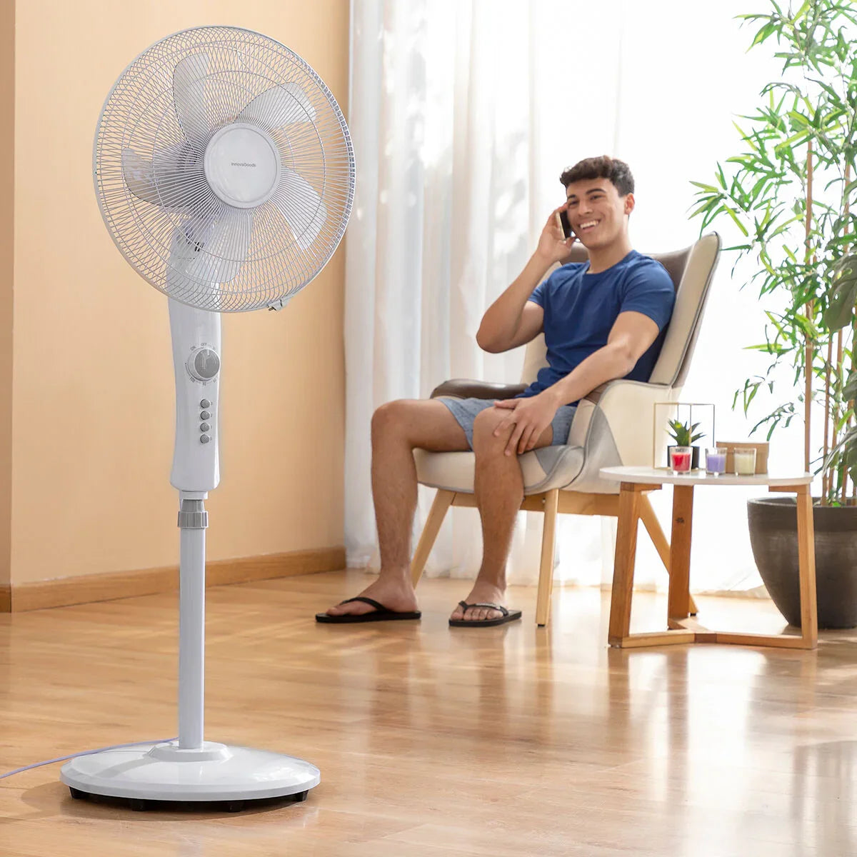 Ventilatore a Piantana InnovaGoods Freshinn Bianco 45 W - Yestore