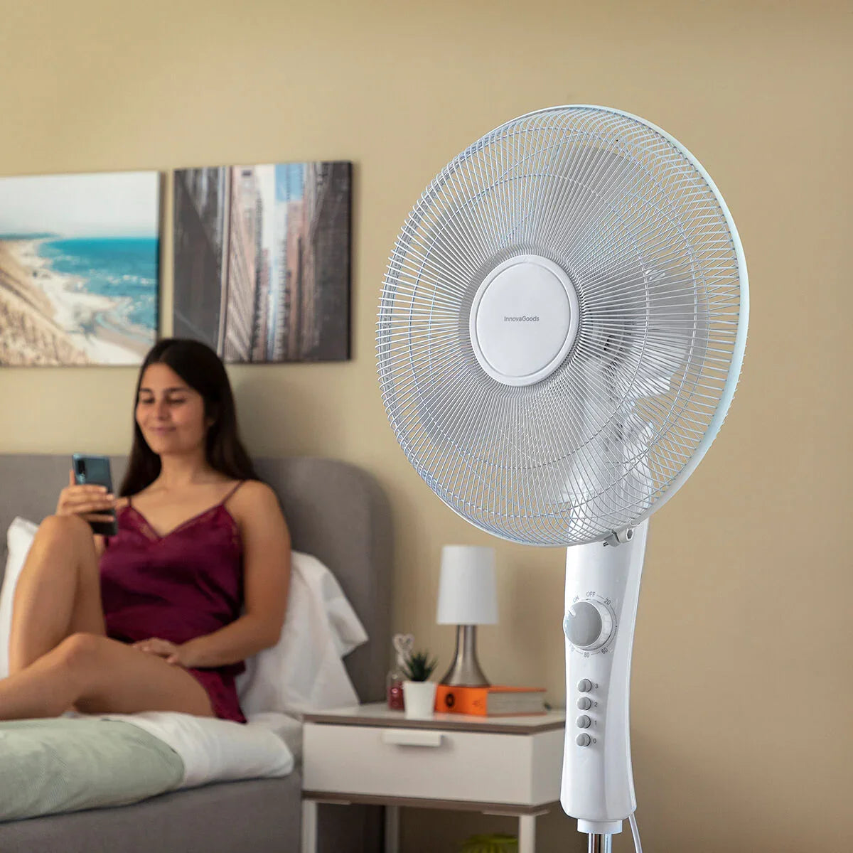 Ventilatore a Piantana InnovaGoods Freshinn Bianco 45 W - Yestore