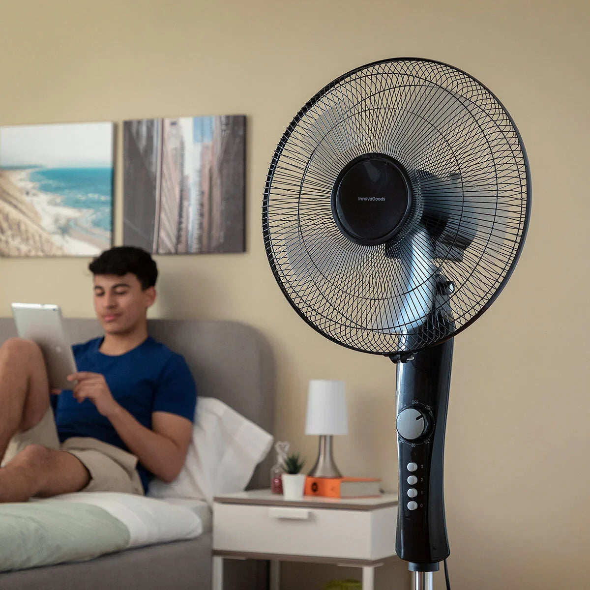 Ventilatore a Piantana InnovaGoods Breezinn Nero 45 W - Yestore