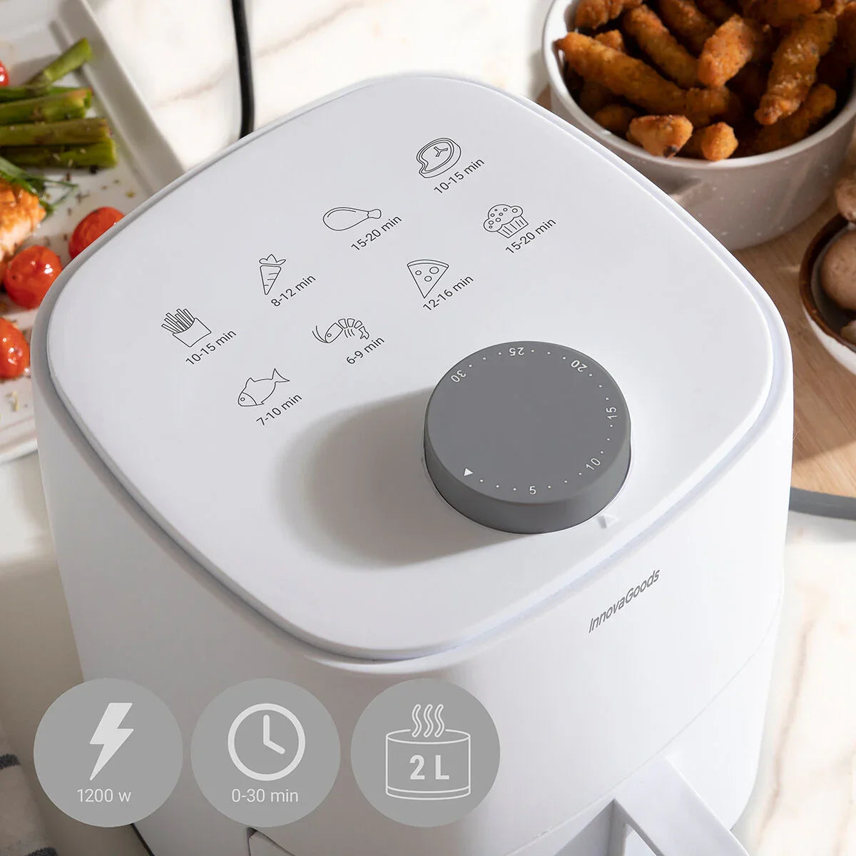 Air Fryer InnovaGoods Fryinn Lite 2000 White 1200 W 2 L - Yestore
