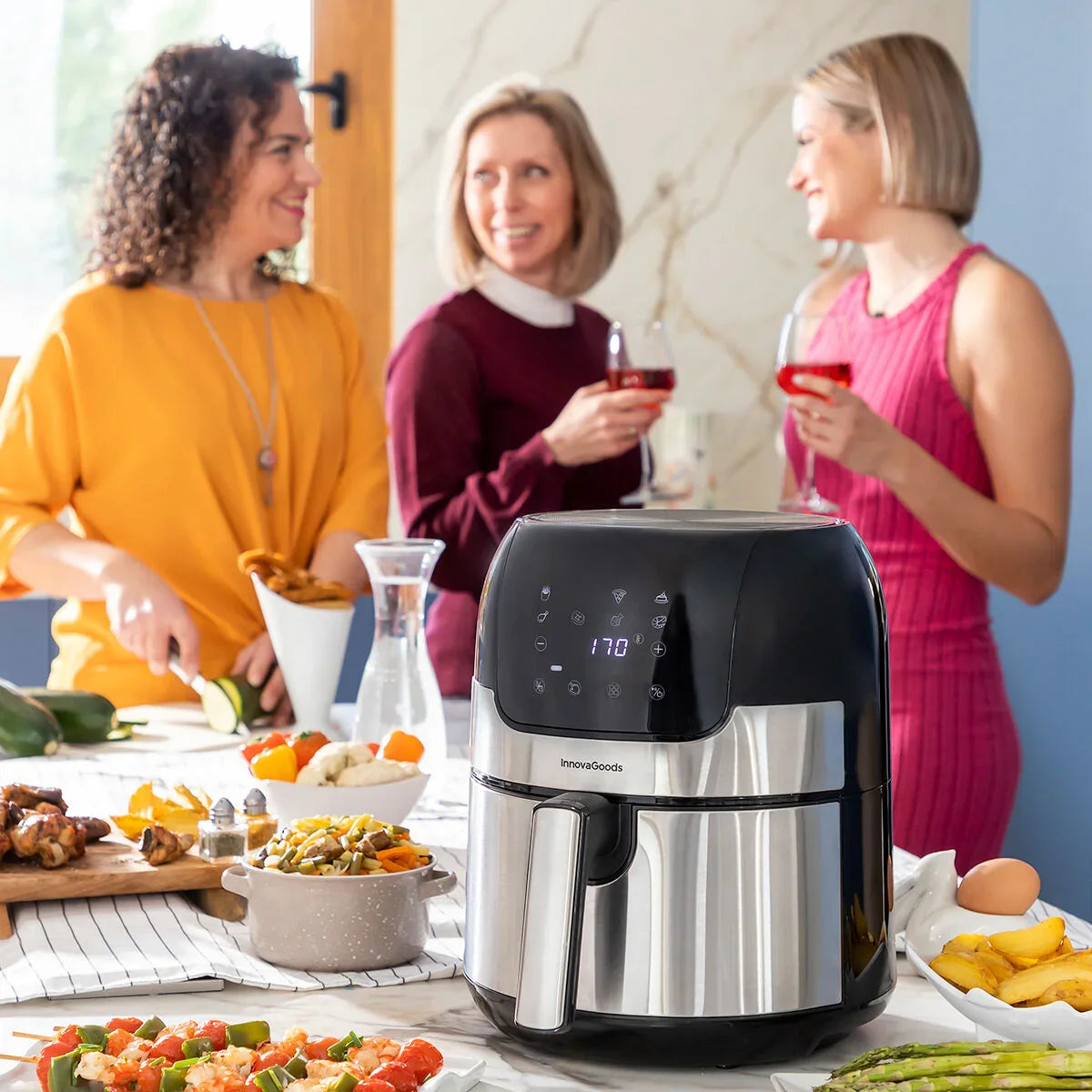 Air Fryer InnovaGoods Fryinn 3500 Black 1400 W 3,5 L Stainless steel - Yestore