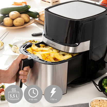 Friggitrice ad Aria InnovaGoods Fryinn Pro 5500 Nero 5,5 L - Yestore