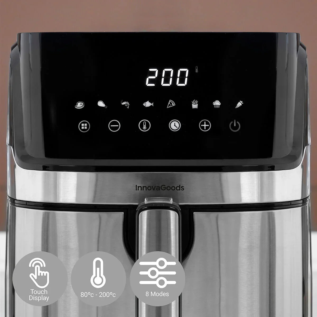 Friggitrice ad Aria InnovaGoods Fryinn Pro 5500 Nero 5,5 L - Yestore