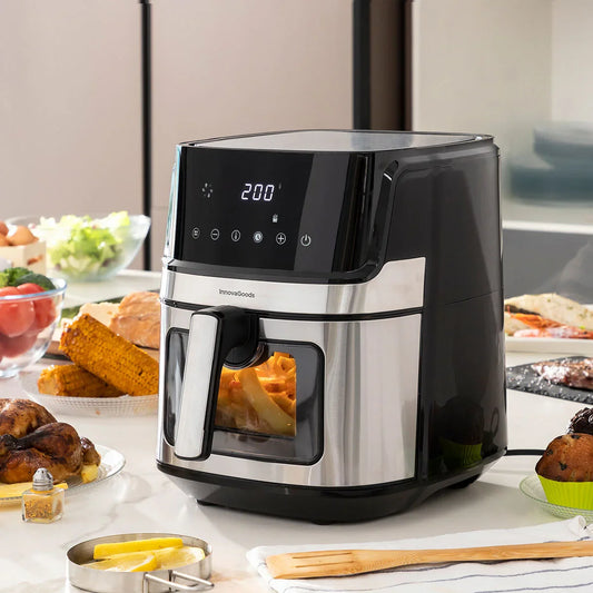 Air Fryer InnovaGoods Fryinn View 6500 Black 1700 W 6,5 L Stainless steel - Yestore