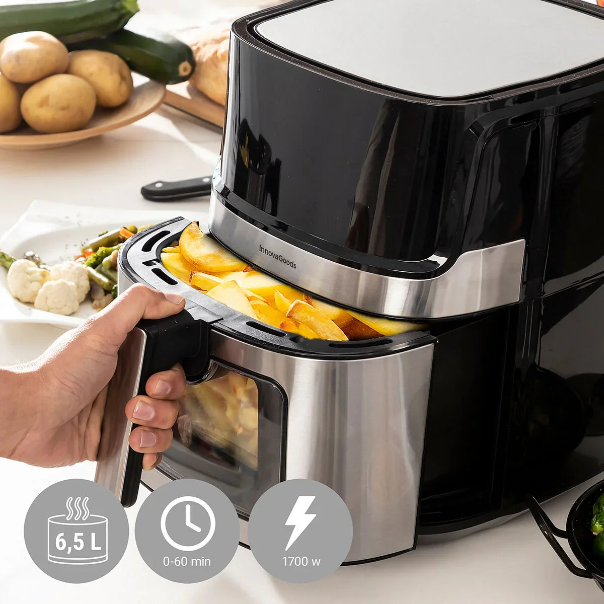 Air Fryer InnovaGoods Fryinn View 6500 Black 1700 W 6,5 L Stainless steel - Yestore