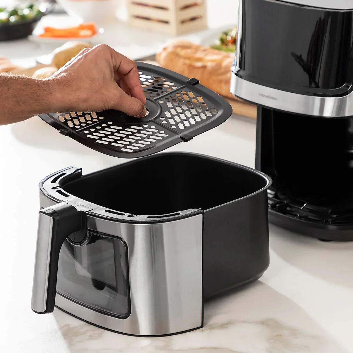 Air Fryer InnovaGoods Fryinn View 6500 Black 1700 W 6,5 L Stainless steel - Yestore