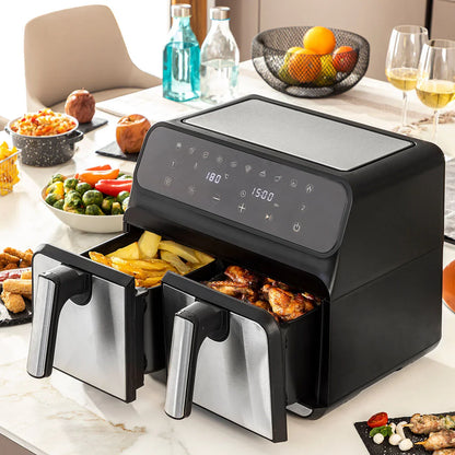 Air Fryer InnovaGoods Fryinn Double 8000 Black 3400 W 8 L Stainless steel - Yestore