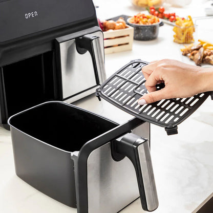 Air Fryer InnovaGoods Fryinn Double 8000 Black 3400 W 8 L Stainless steel - Yestore
