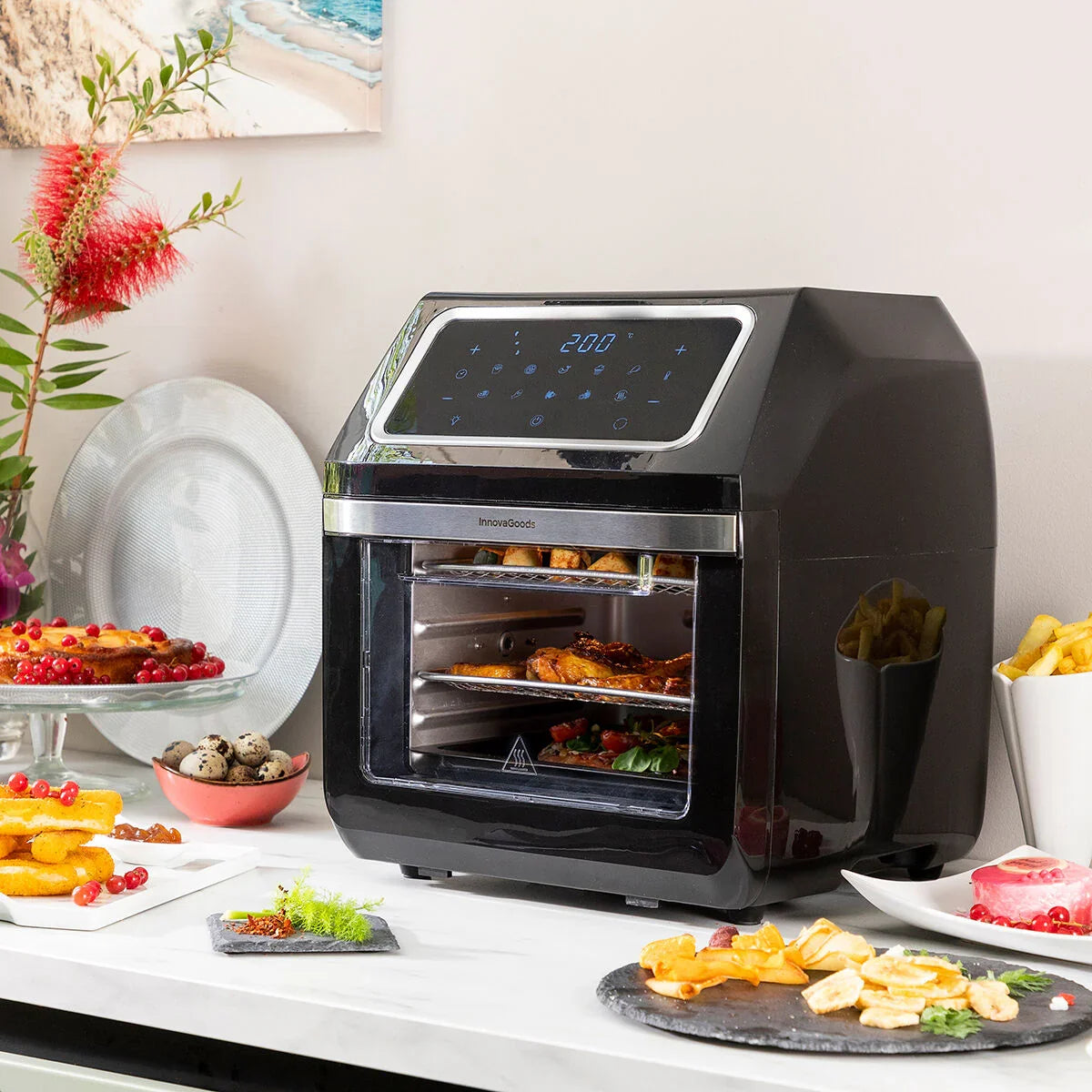 Air Fryer InnovaGoods Fryinn Pro Max 12000 Black 1800 W 12 L Stainless steel - Yestore