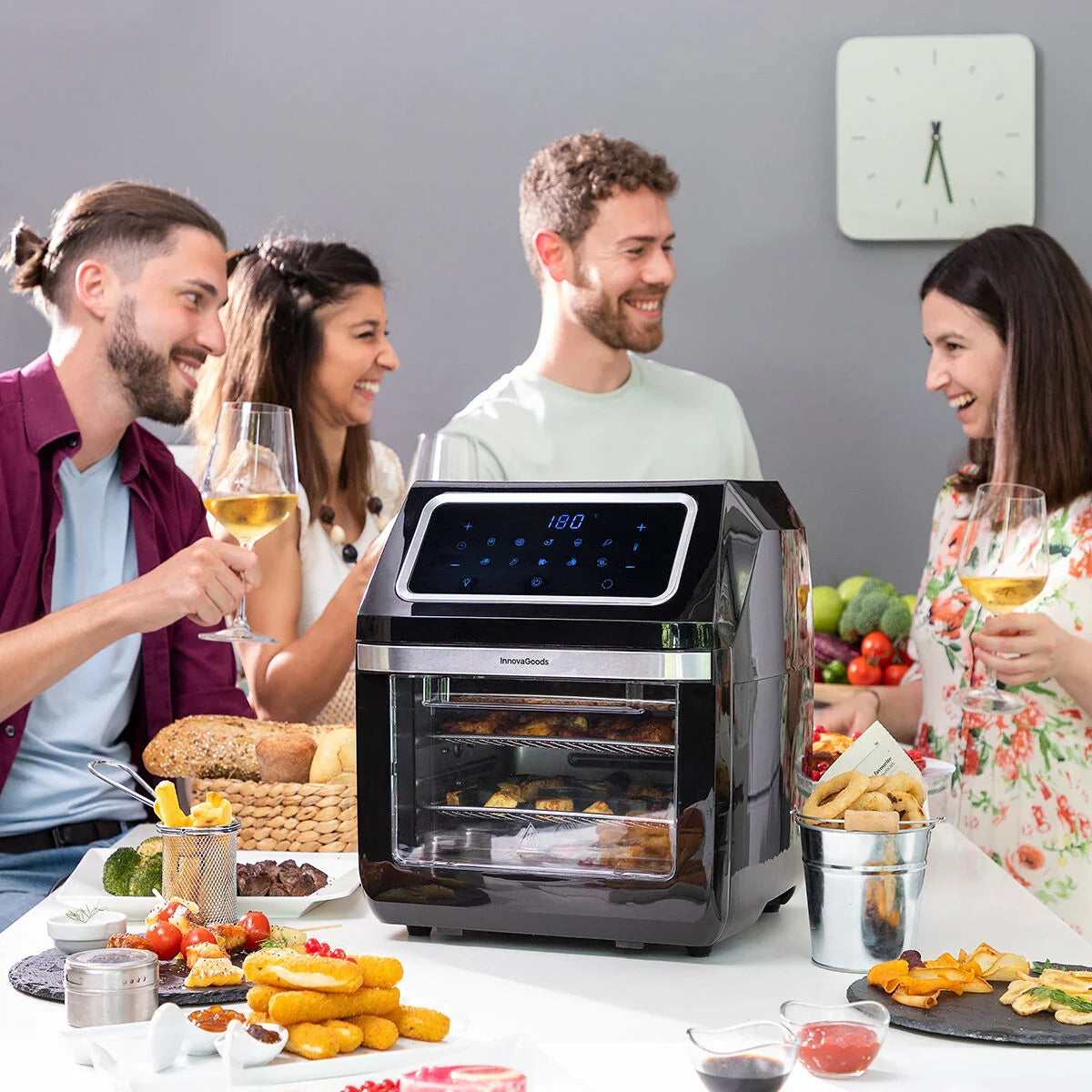 Air Fryer InnovaGoods Fryinn Pro Max 12000 Black 1800 W 12 L Stainless steel - Yestore