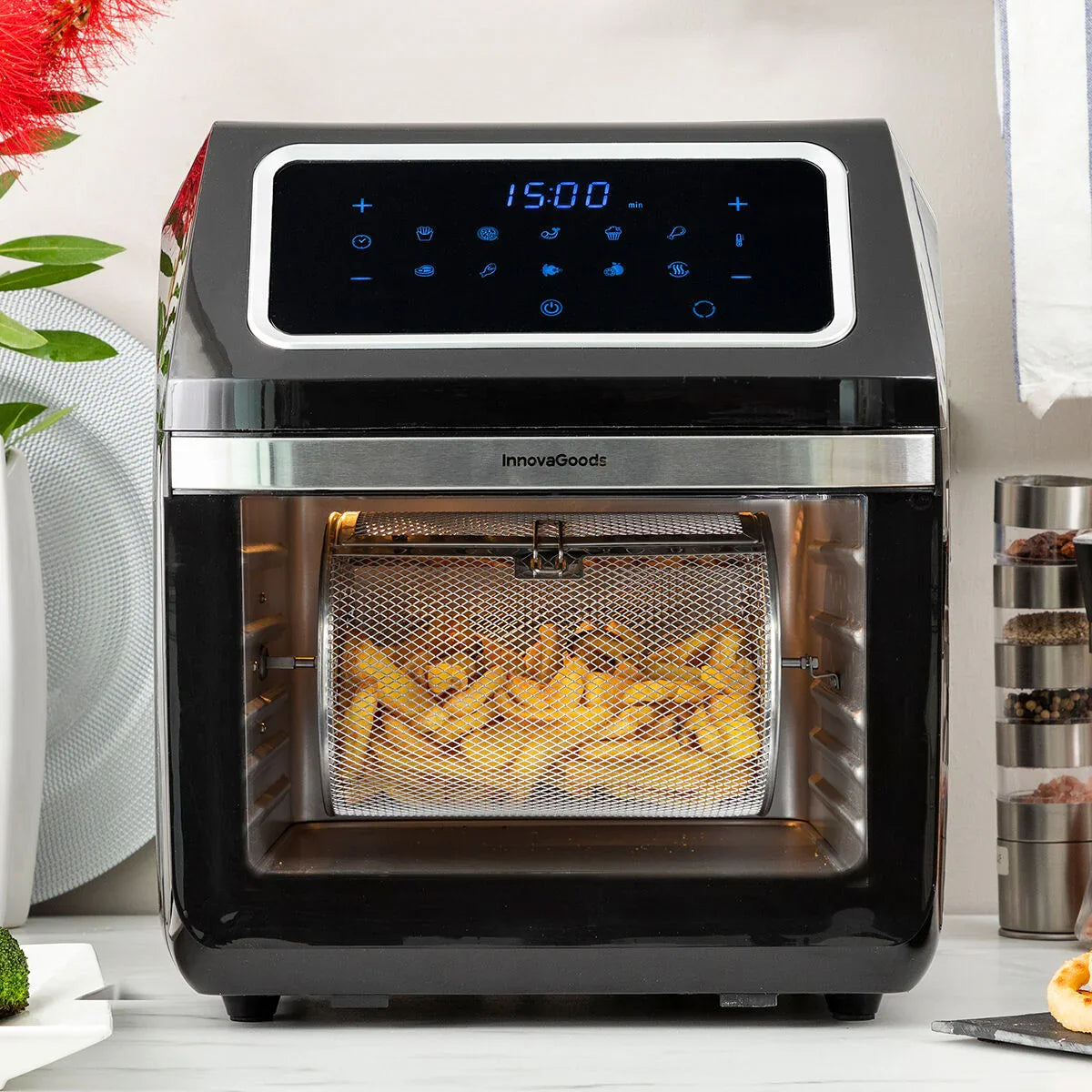 Air Fryer InnovaGoods Fryinn Pro Max 12000 Black 1800 W 12 L Stainless steel - Yestore