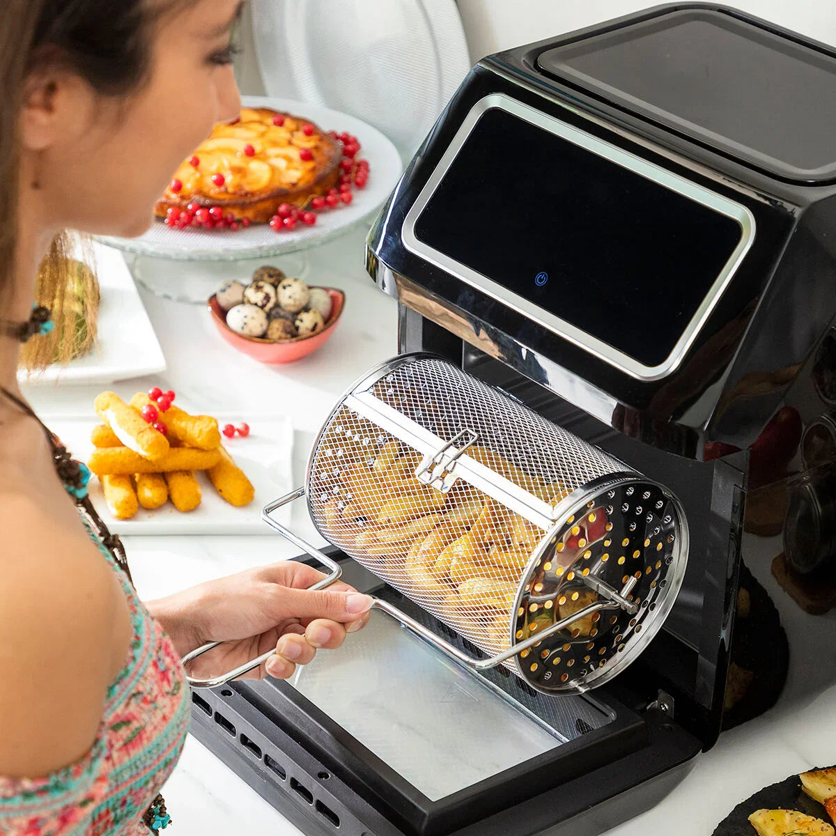 Air Fryer InnovaGoods Fryinn Pro Max 12000 Black 1800 W 12 L Stainless steel - Yestore