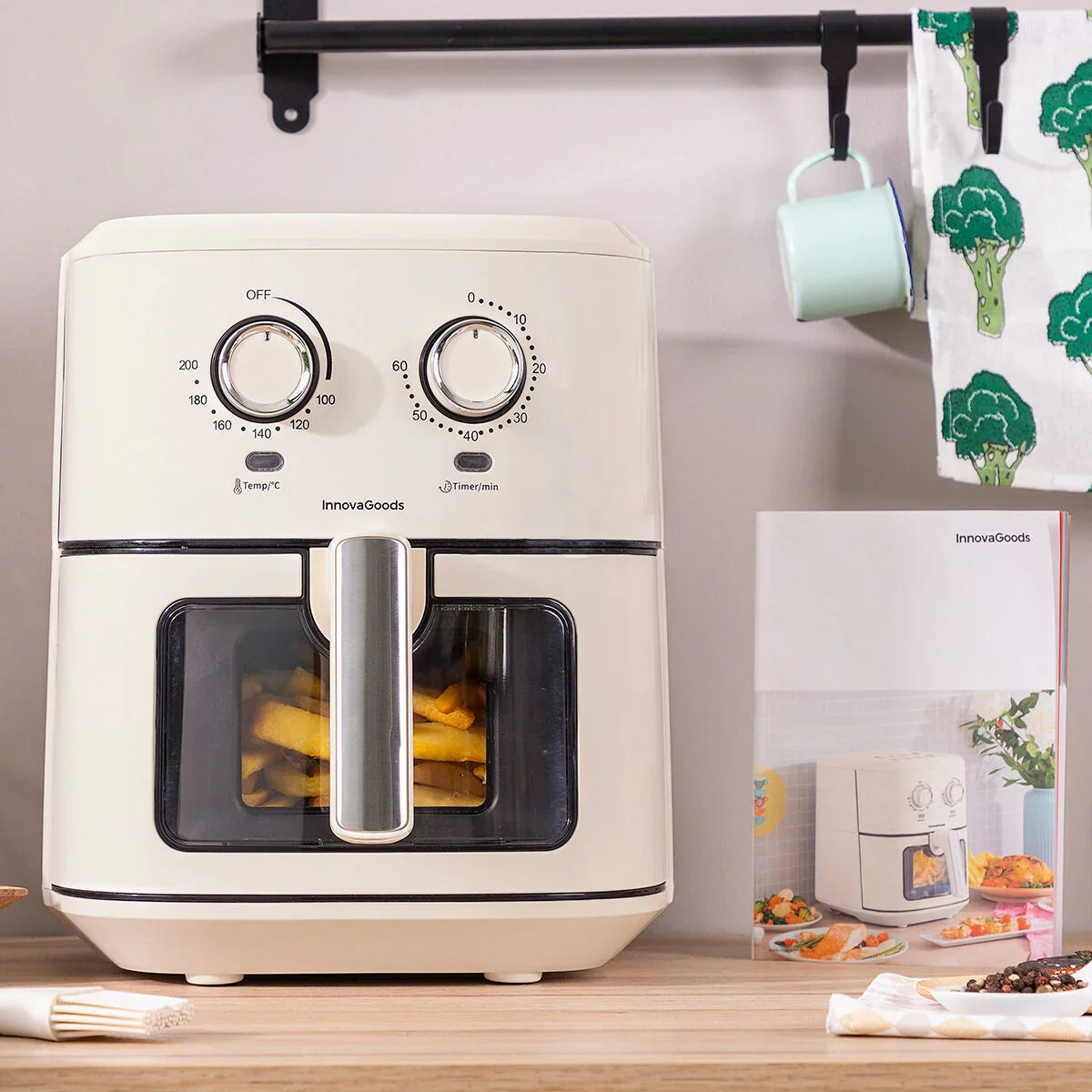 Air Fryer InnovaGoods Vynner Pro 6500 Cream 1700 W 6,5 L Stainless steel - Yestore