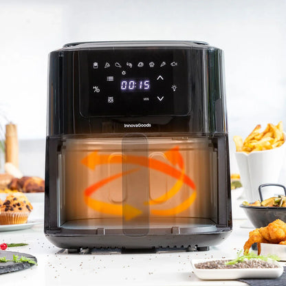 Air Fryer with Weighing Scale InnovaGoods Fryinn Balance 5000 Black 1500 W 5 L Stainless steel - Yestore