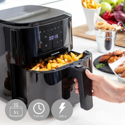 Air Fryer with Weighing Scale InnovaGoods Fryinn Balance 5000 Black 1500 W 5 L Stainless steel - Yestore