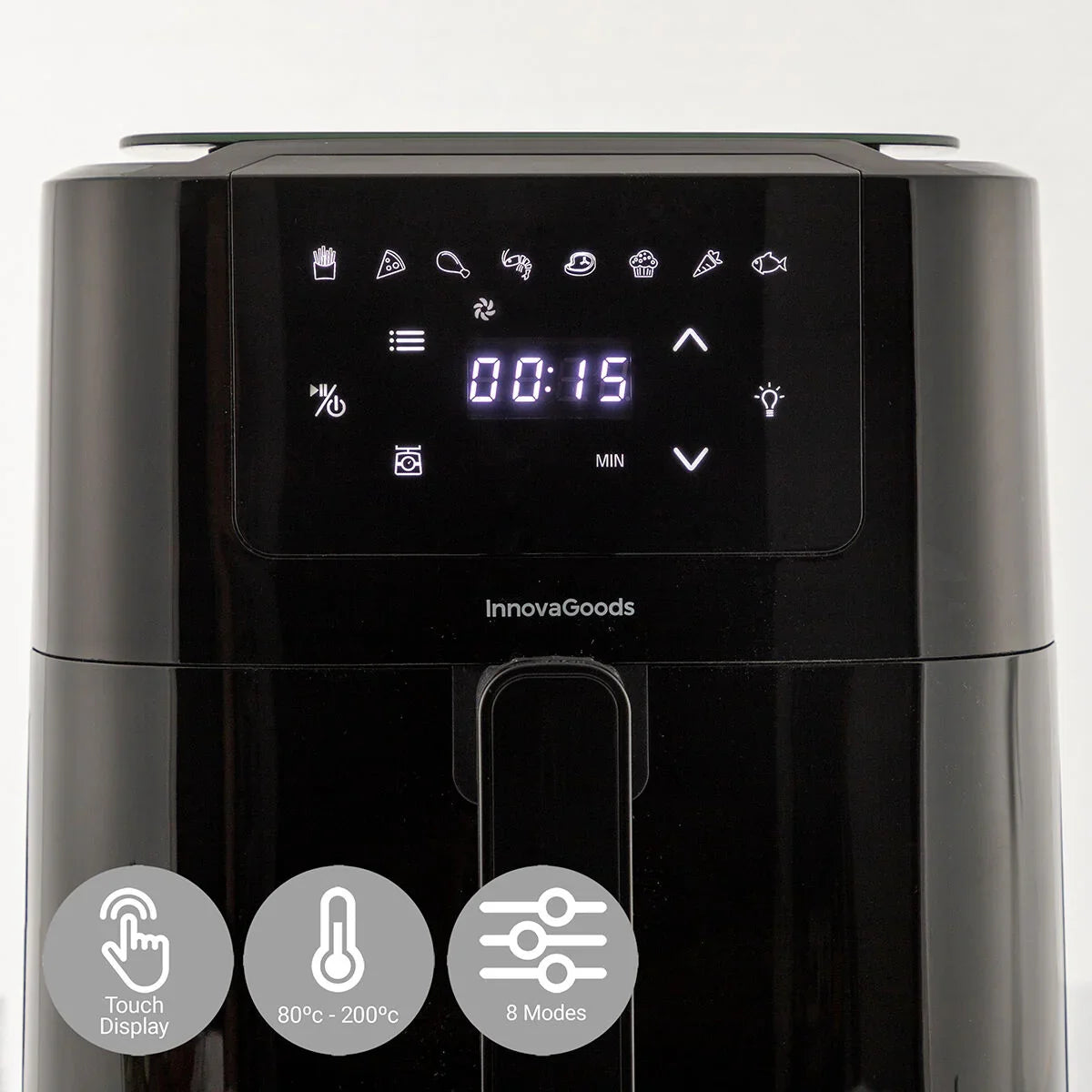 Air Fryer with Weighing Scale InnovaGoods Fryinn Balance 5000 Black 1500 W 5 L Stainless steel - Yestore