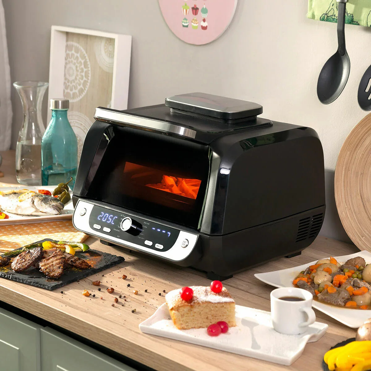 Friggitrice ad Aria con Grill e Ricettario InnovaGoods 6000 6L - Yestore