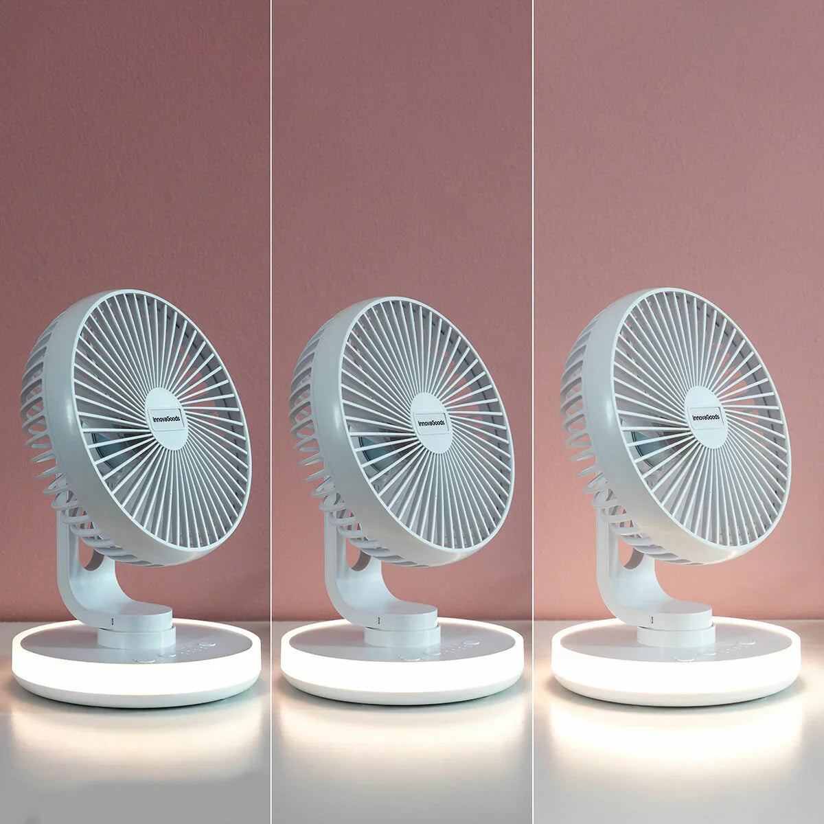 Ventilatore da Scrivania Ricaricabile con LED FanLed InnovaGoods Ø6,6'' 4000 mAh - Yestore