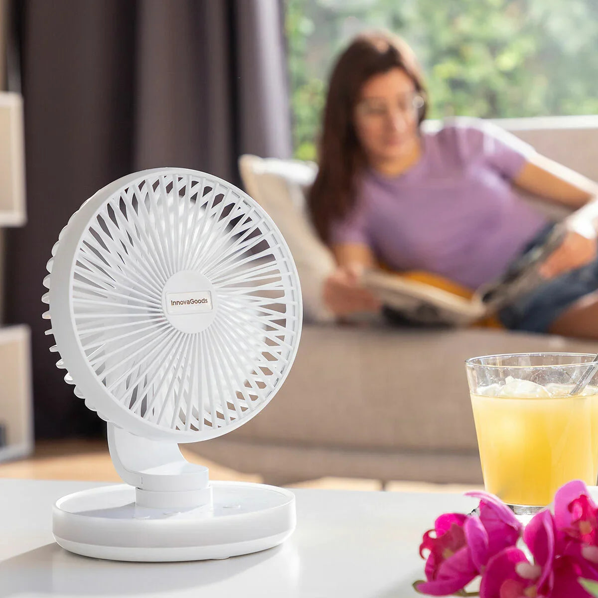 Ventilatore da Scrivania Ricaricabile con LED FanLed InnovaGoods Ø6,6'' 4000 mAh - Yestore
