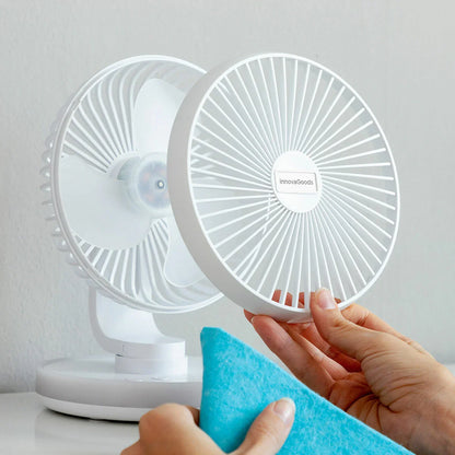 Ventilatore da Scrivania Ricaricabile con LED FanLed InnovaGoods Ø6,6'' 4000 mAh - Yestore