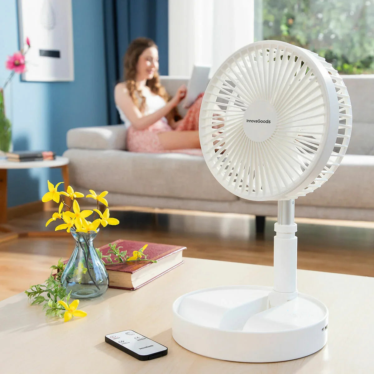 Ventilatore Ricaricabile Pieghevole 3 in 1 Fandle InnovaGoods Ø7,7'' 7200 mAh - Yestore