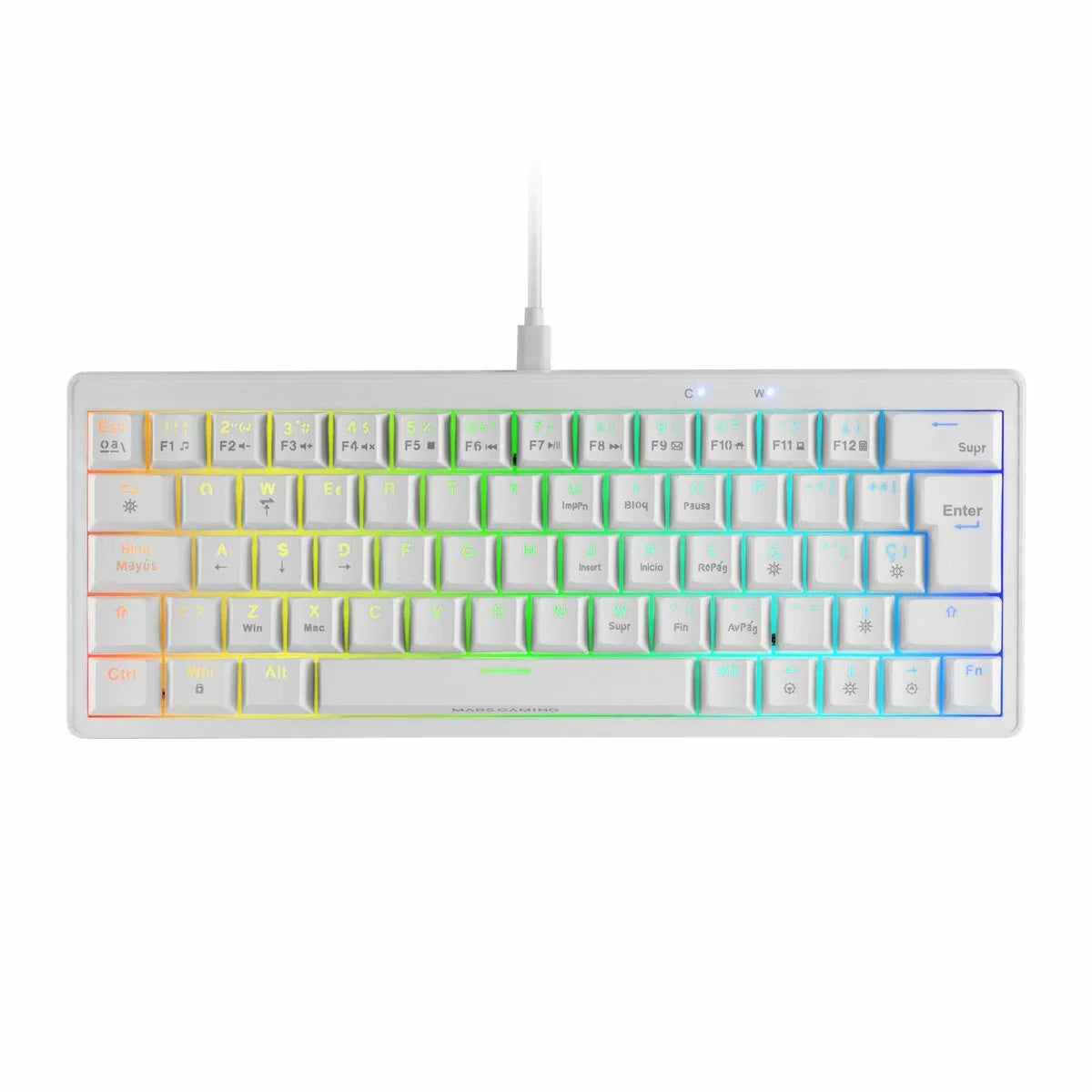 Tastiera per Giochi Mars Gaming MKMINIPROWBES Bianco Qwerty US - Yestore