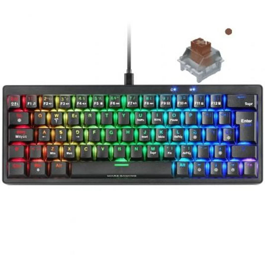 Tastiera per Giochi Mars Gaming MKMINIPROBRES Nero Qwerty US - Yestore