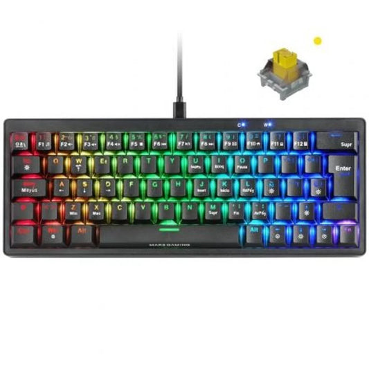 Tastiera per Giochi Mars Gaming MKMINIPROYES Nero Qwerty US - Yestore