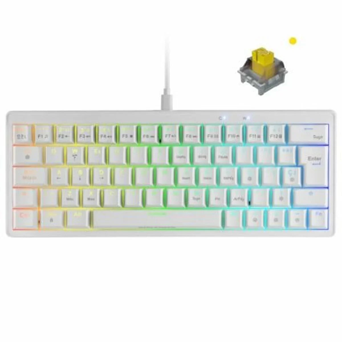 Tastiera per Giochi Mars Gaming MKMINIPROWYES Bianco Qwerty US - Yestore