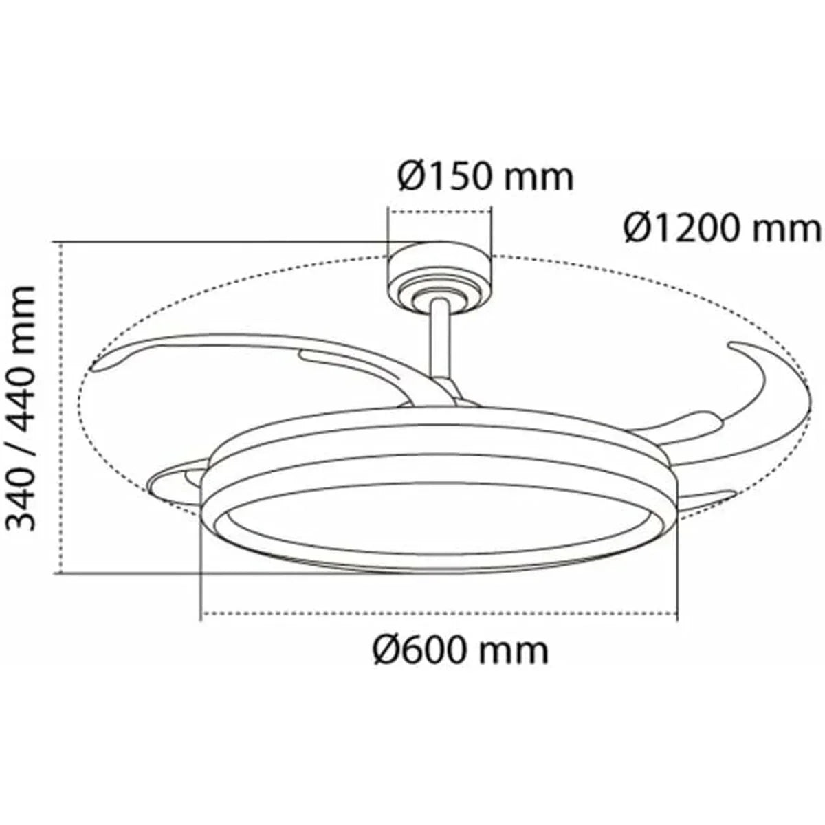 Ventilatore da Soffitto CristalRecord CHARLY L RETRAC Trasparente 80 W - Yestore