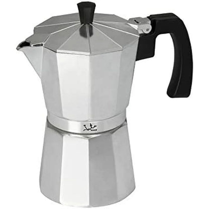 Italian Coffee Pot JATA CCA6 * Silver 6 Cups Aluminium - Yestore