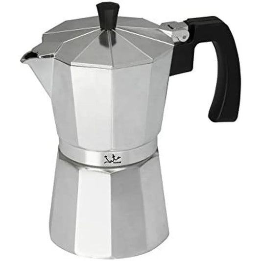 Italian Coffee Pot JATA CCA6 * Silver 6 Cups Aluminium - Yestore