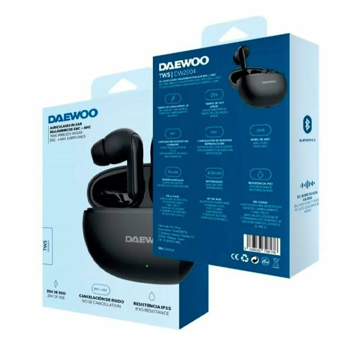 Auricolari con Microfono Daewoo DW2004 Nero - Yestore