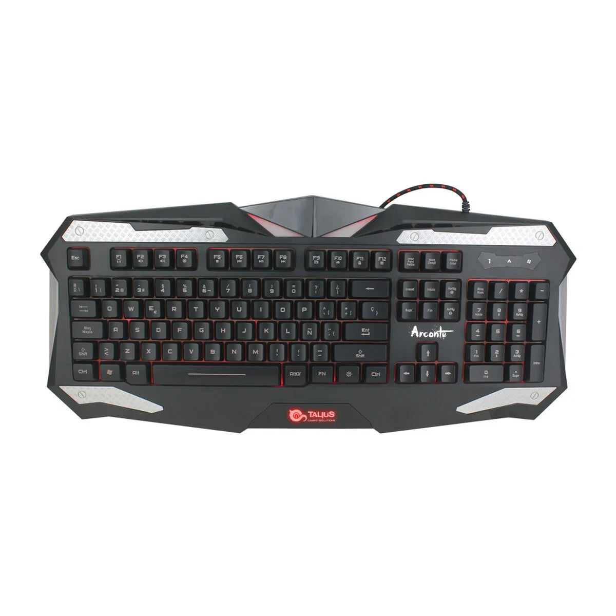 Tastiera per Giochi Talius Arconte Nero Qwerty in Spagnolo - Yestore