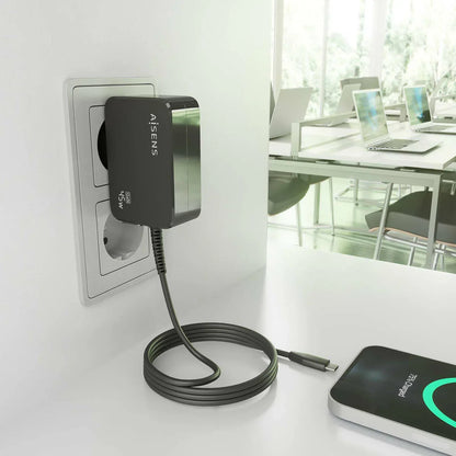 Caricabatterie da Parete Aisens ASCH-1PD45WL032-BK Nero 45 W (1 Unità) - Yestore