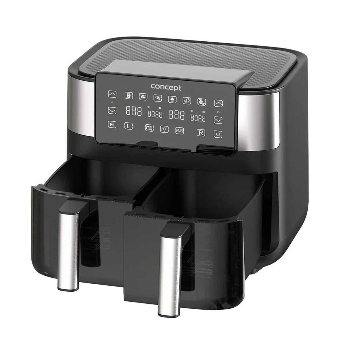 Friggitrice ad Aria Concept FR8000 Nero Argentato 2850 W 8 L - Yestore