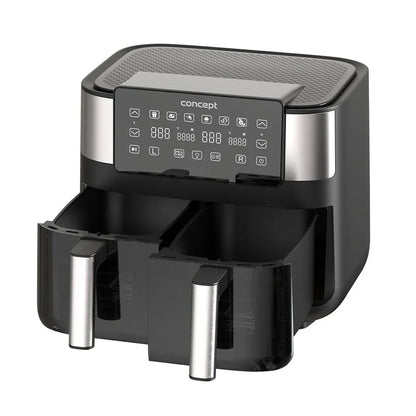 Friggitrice ad Aria Concept FR8000 Nero Argentato 2850 W 8 L - Yestore