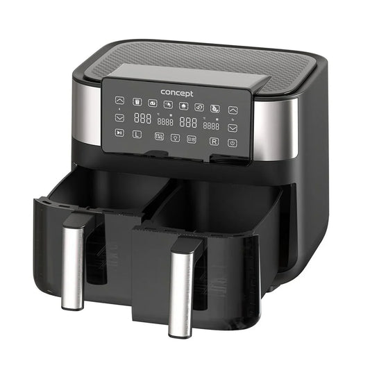 Friggitrice ad Aria Concept FR8000 Nero Argentato 2850 W 8 L - Yestore